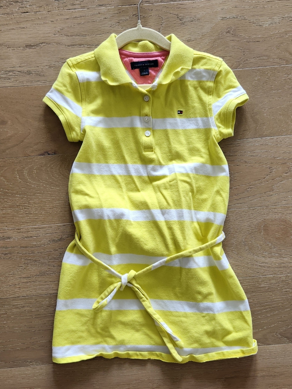 Tommy Hilfiger Girls Striped Polo Romper | Size 7